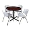 Cain Cain Round Table & Chair Set, Wood, Metal, Plastic Top, Mahogany TB36RNDMH47GY - alternate 1